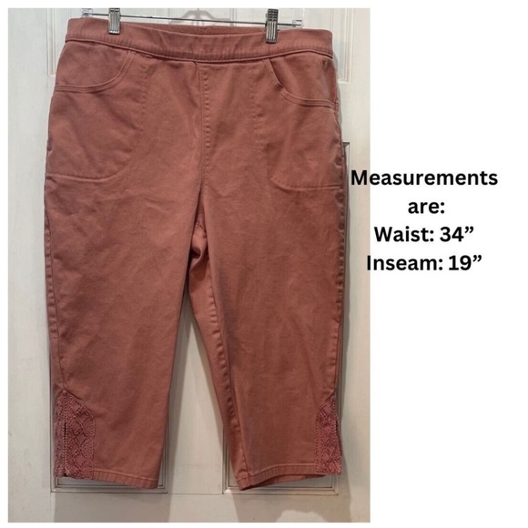 D & Co Denim + Company A Shade of Pink Capris Women’s Size 14 (34x19) - Picture 7 of 7